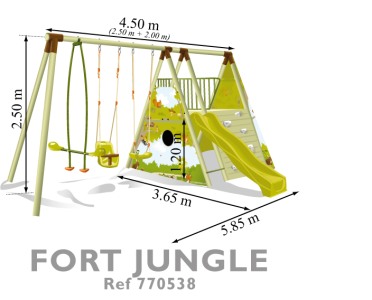 Dimension aire de jeux Fort Jungle