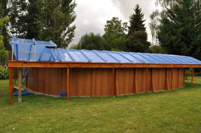 abri piscine sur piscine hors sol