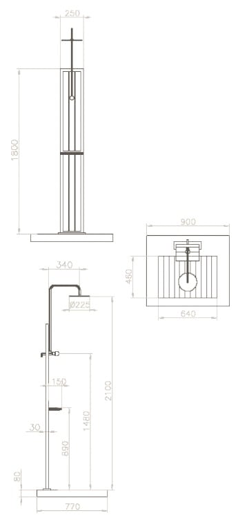 dimensions douche jardin bahama