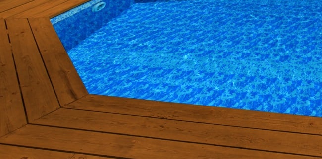 liner piscine marbré bleu
