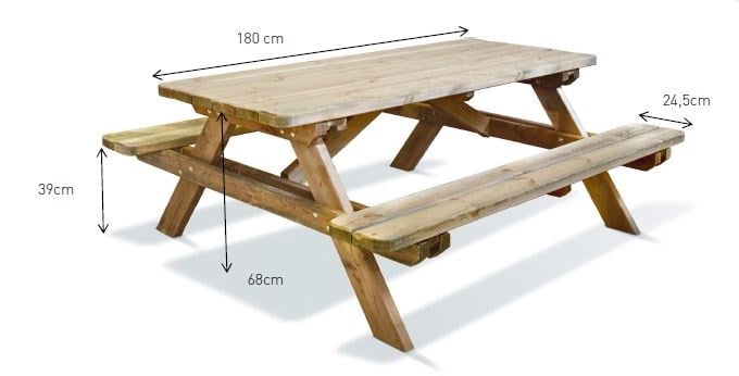Dimensions table bois Robuste