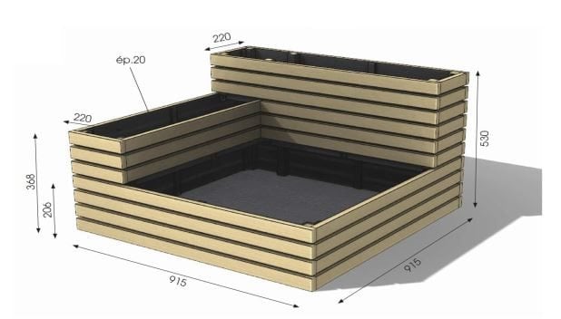 carre-potager-kub-3-positions-dimensions