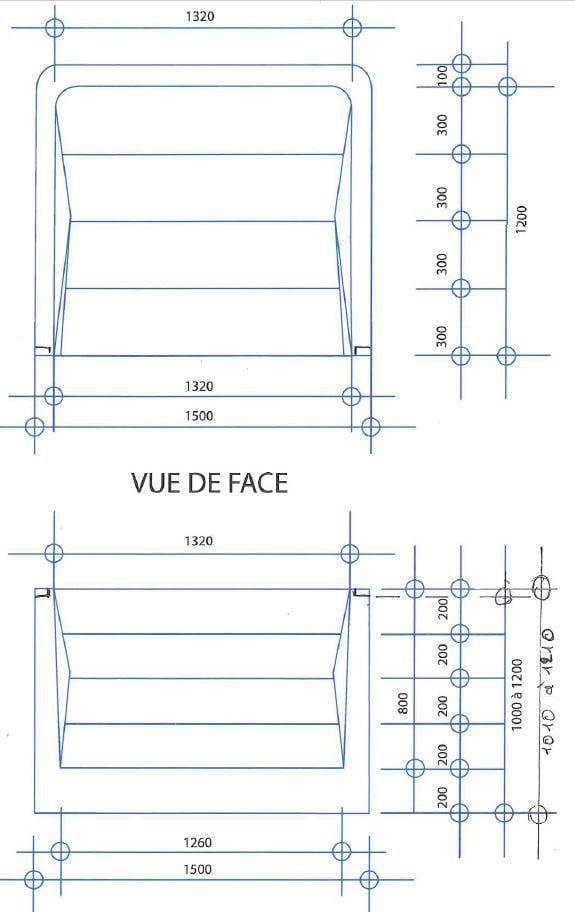 Dimensions escalier piscine carré 150