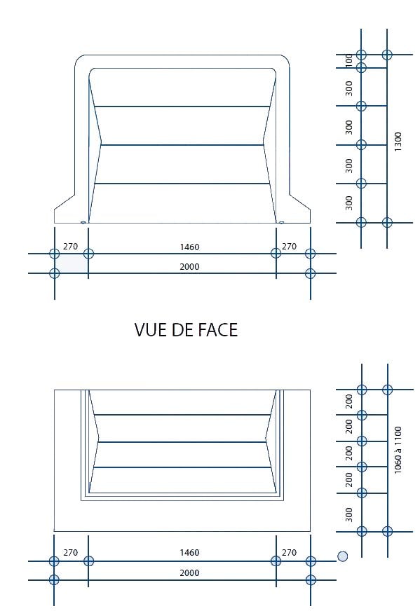 Dimensions escalier carré 2.00m
