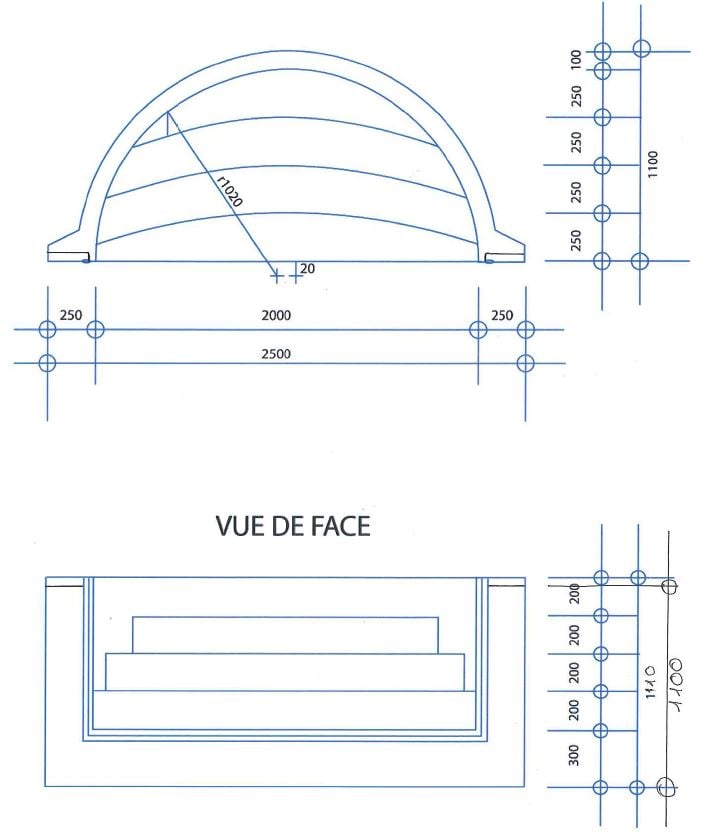Dimensions escalier roman classic 2.00m