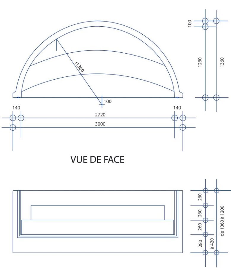 Dimensions escalier roman classic 3.00m
